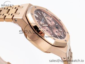 Audermars Piguet Royal Oak Chrono 26331 RG IPF 1:1 Best Edition Brown/RG Dial on RG Bracelet A7750 - Image 8