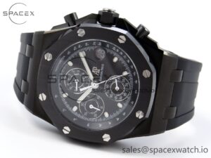 Audermars Piguet Royal Oak Offshore 42mm Black Ceramic APF 1:1 Best Edition Black Textured Dial on Black Rubber Strap A4404 - Image 5