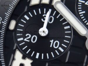 Audermars Piguet Royal Oak Offshore 42mm SS APF 1:1 Best Edition Black Dial White Markers on Black Leather Strap A7750 - Image 13