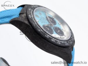 Rolex Daytona DIW Carbon Case and Bezel DIWF Edition White/Blue Dial on Blue Nylon Strap A7750 - Image 8