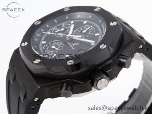 Audermars Piguet Royal Oak Offshore 42mm Black Ceramic APF 1:1 Best Edition Black Textured Dial on Black Rubber Strap A4404 - Image 7
