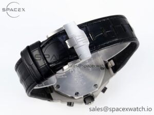 Audermars Piguet Royal Oak Offshore 42mm SS APF 1:1 Best Edition Black Dial White Markers on Black Leather Strap A7750 - Image 16
