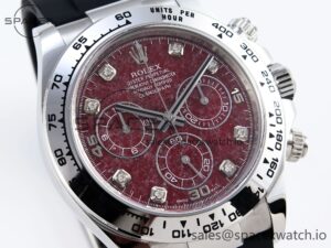 Rolex Daytona 116509 Clean 1:1 Best Edition 904L SS Case Garnet Dial on Oysterflex Rubber Strap A4130 - Image 3