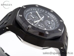 Audermars Piguet Royal Oak Offshore 42mm Black Ceramic APF 1:1 Best Edition Black Textured Dial on Black Rubber Strap A4404 - Image 8