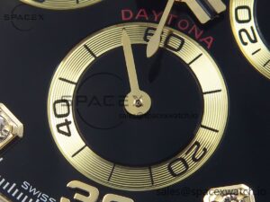 Rolex Daytona 116508 KING 1:1 Best Edition Black/YG Diamonds Dial on YG Bracelet SA4130 - Image 11