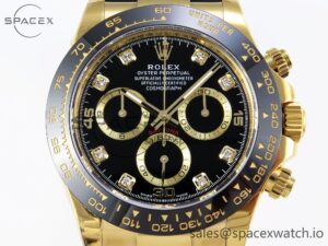 Rolex Daytona 116518 APSF 1:1 Best Edition Black Diamonds Dial on Oysterflex Rubber Strap SH4130 - Image 2