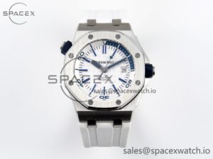 Audermars Piguet Royal Oak Offshore Diver 15710 IPF 1:1 Best Edition White Dial on White Rubber Strap SA3120 Super Clone
