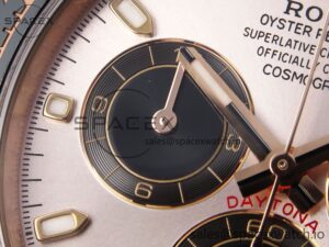 Rolex Daytona 116515 Clean 1:1 Best Edition Silver Dial RG Markers on Oysterflex Strap SA4130 V2 - Image 13
