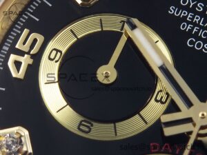 Rolex Daytona 116508 KING 1:1 Best Edition Black/YG Diamonds Dial on YG Bracelet SA4130 - Image 13