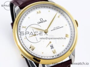 Omega De Ville Power Reserve YG MKF 1:1 Best Edition White Dial on Brown Leather Strap A8810 - Image 3