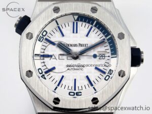 Audermars Piguet Royal Oak Offshore Diver 15710 IPF 1:1 Best Edition White Dial on White Rubber Strap SA3120 Super Clone - Image 2