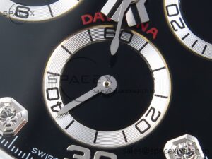 Rolex Daytona 116509 SS OMF Best Edition Black Diamonds Dial on SS Bracelet A7750 (Slim Movement) - Image 11