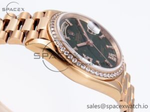Rolex DayDate 36mm RG/RG Pres Dia Green Dial RAF A2834 - Image 7