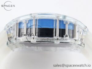 Richard Mille RM035 Transparent RMF Best Edition Skeleton Blue Dial on Translucent Rubber Strap Clone RMUL2 - Image 12