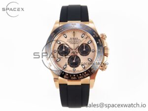 Rolex Daytona 116515 Clean 1:1 Best Edition RG Dial Black Markers on Oysterflex Strap SA4130 V2