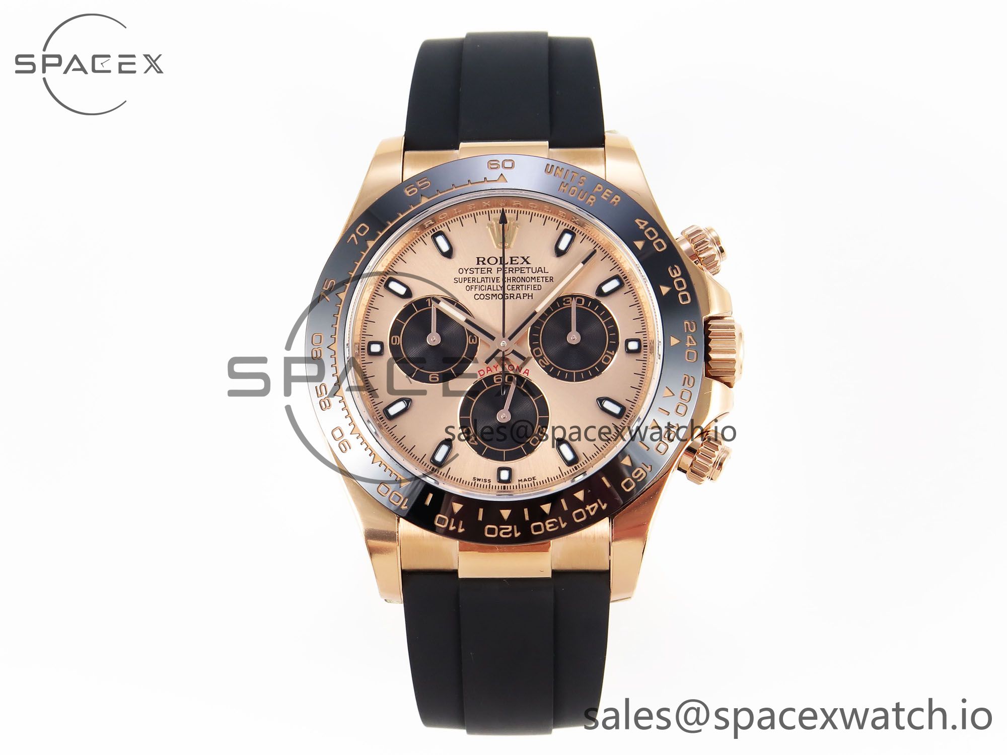 IMG_0073 Rolex Daytona 116515 Clean 1:1 Best Edition RG Dial Black Markers on Oysterflex Strap SA4130 V2 - Image 1
