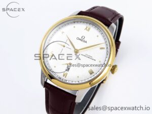 Omega De Ville Power Reserve YG MKF 1:1 Best Edition White Dial on Brown Leather Strap A8810 - Image 4