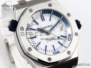 Audermars Piguet Royal Oak Offshore Diver 15710 IPF 1:1 Best Edition White Dial on White Rubber Strap SA3120 Super Clone - Image 3