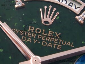 Rolex DayDate 36mm RG/RG Pres Dia Green Dial RAF A2834 - Image 8
