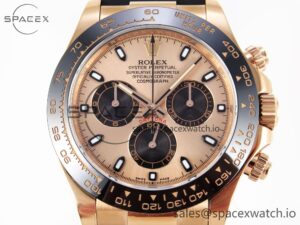 Rolex Daytona 116515 Clean 1:1 Best Edition RG Dial Black Markers on Oysterflex Strap SA4130 V2 - Image 2