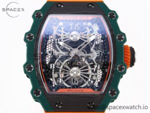 Richard Mille RM21-02 Tourbillon NTPT RMF Best Edition Skeleton Dial on Orange Rubber Strap - Image 2