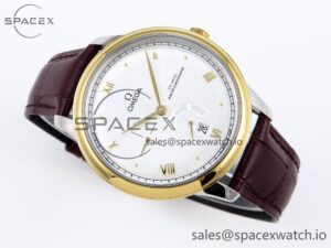 Omega De Ville Power Reserve YG MKF 1:1 Best Edition White Dial on Brown Leather Strap A8810 - Image 6