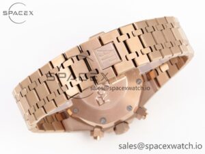 Audermars Piguet Royal Oak Chrono 26331 RG IPF 1:1 Best Edition Blue/RG Dial on RG Bracelet A7750 - Image 16