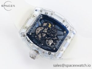 Richard Mille RM035 Transparent RMF Best Edition Skeleton Blue Dial on Translucent Rubber Strap Clone RMUL2 - Image 15