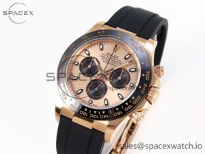 Rolex Daytona 116515 Clean 1:1 Best Edition RG Dial Black Markers on Oysterflex Strap SA4130 V2 - Image 4