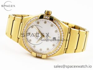 Omega Constellation 39mm YG Diamonds Bezel ASWF 1:1 Best Edition White Diamonds Dial on YG Bracelet A8801 - Image 5