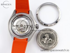 Omega SEAMASTER PLANET OCEAN 6000M ULTRA DEEP 45.5MM SS TF 1:1 BEST EDITION GRAY DIAL ORANGE BEZEL ON RUBBER STRAP A2824 - Image 16