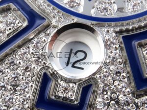 Franck Muller Vanguard SS Blue Full Diamonds ABF Best Edition Diamonds Blue Dial on Diamonds Bracelet A2824 - Image 10