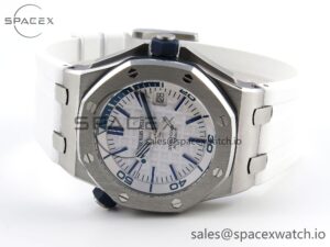 Audermars Piguet Royal Oak Offshore Diver 15710 IPF 1:1 Best Edition White Dial on White Rubber Strap SA3120 Super Clone - Image 5