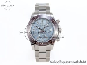 Rolex Daytona 116506 SS OMF Best Edition Ice Blue Crystal Dial on SS Bracelet A7750 (Slim Movement)