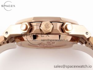 Audermars Piguet Royal Oak Chrono 26331 RG IPF 1:1 Best Edition Blue/RG Dial on RG Bracelet A7750 - Image 15