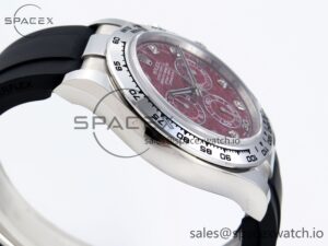Rolex Daytona 116509 Clean 1:1 Best Edition 904L SS Case Garnet Dial on Oysterflex Rubber Strap A4130 - Image 8