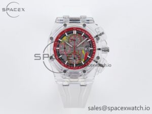 Audermars Piguet Royal Oak Offshore 44mm Transparent APF Best Edition Red Dial on White Rubber Strap A3126