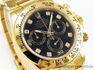 Rolex Daytona 116508 KING 1:1 Best Edition Black Diamonds Dial on YG Bracelet SA4130 - Image 3