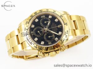 Rolex Daytona 116508 KING 1:1 Best Edition Black Diamonds Dial on YG Bracelet SA4130 - Image 6
