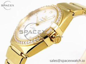 Omega Constellation 39mm YG Diamonds Bezel ASWF 1:1 Best Edition White Diamonds Dial on YG Bracelet A8801 - Image 7