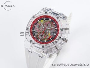 Audermars Piguet Royal Oak Offshore 44mm Transparent APF Best Edition Red Dial on White Rubber Strap A3126 - Image 4