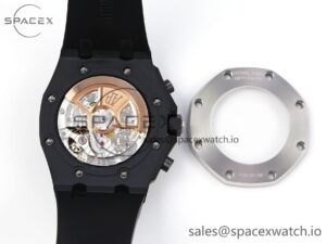 Audermars Piguet Royal Oak Offshore 42mm Black Ceramic APF 1:1 Best Edition Black Textured Dial on Black Rubber Strap A4404 - Image 16