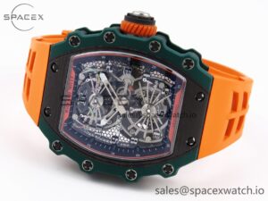 Richard Mille RM21-02 Tourbillon NTPT RMF Best Edition Skeleton Dial on Orange Rubber Strap - Image 6