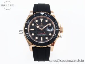 Rolex Yacht-Master 126655 904L Steel AR+F 1:1 Best Edition Black Dial on Oysterflex Strap VR3235