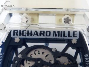 Richard Mille RM035 Transparent RMF Best Edition Skeleton Blue Dial on Translucent Rubber Strap Clone RMUL2 - Image 17