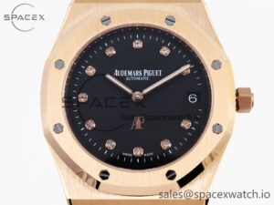 Audermars Piguet Royal Oak 39mm 15202 RG IPF 1:1 Best Edition Black Diamonds Dial on RG Bracelet A2121 - Image 2