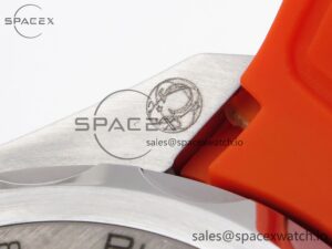 Omega SEAMASTER PLANET OCEAN 6000M ULTRA DEEP 45.5MM SS TF 1:1 BEST EDITION GRAY DIAL ORANGE BEZEL ON RUBBER STRAP A2824 - Image 21