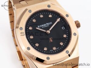 Audermars Piguet Royal Oak 39mm 15202 RG IPF 1:1 Best Edition Black Diamonds Dial on RG Bracelet A2121 - Image 3