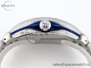 Franck Muller Vanguard SS Blue Full Diamonds ABF Best Edition Diamonds Blue Dial on Diamonds Bracelet A2824 - Image 14
