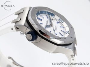 Audermars Piguet Royal Oak Offshore Diver 15710 IPF 1:1 Best Edition White Dial on White Rubber Strap SA3120 Super Clone - Image 8